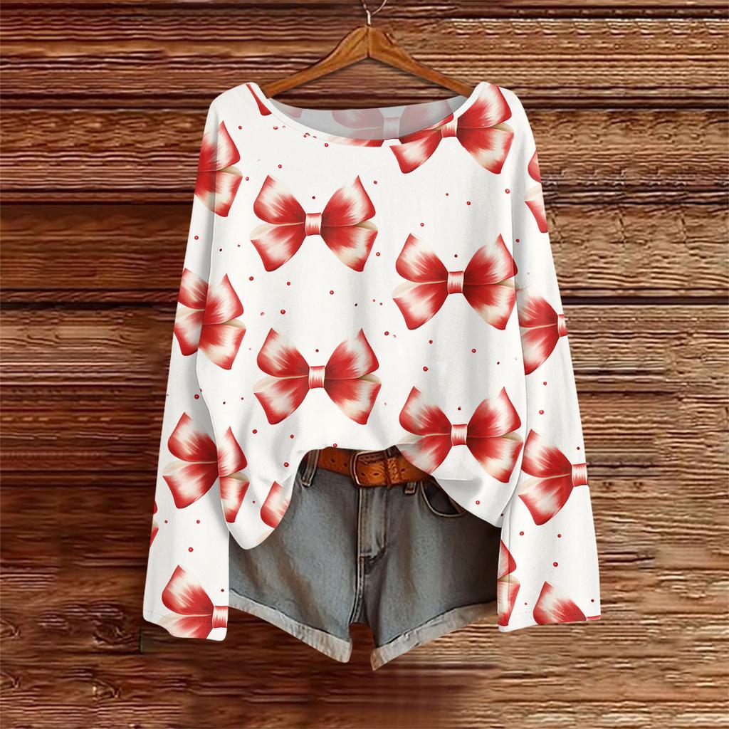 Long Sleeve Shirts For Women Printed Tees Blouses Casual Plus Size Basic Tops Pullover Casual Tunic Top Loose FitShirt