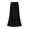 Women's Fashion Casual Solid Color High Waist Thin Mid-length Thickened  Fishtail Bustier Skirt