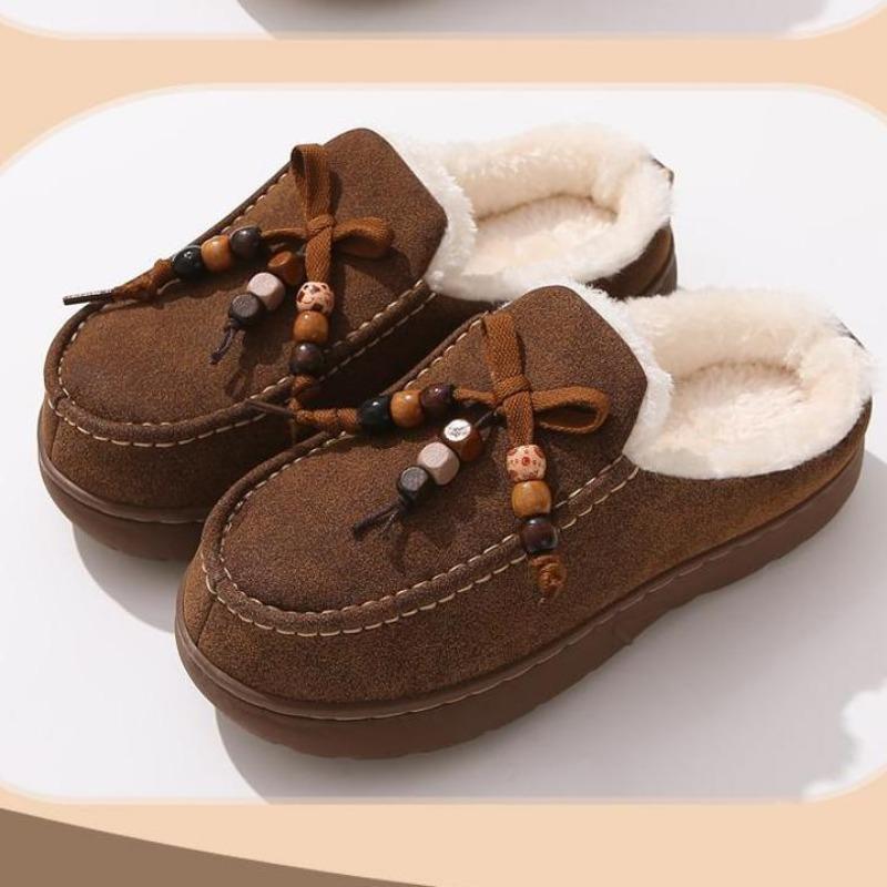 

Подкладка, весь кусок бархатных теплых хлопковых тапочек, осенне-зимние женские из искусственной кожи с бисером, с закрытым носком, можно носить на улице 40-41