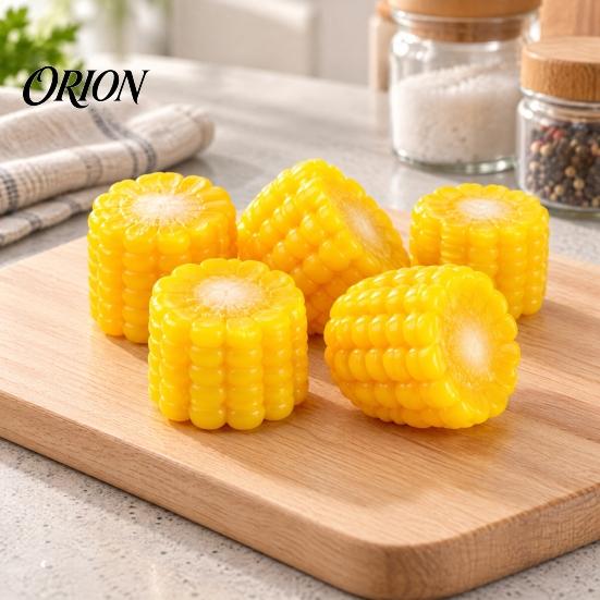 Simulated Vegetable Ornaments 6Pcs Artificial Corn Slices Set, Realistic Fake Props, Decor Creative for Farmhouse Kitchen Home Decoration Decorative