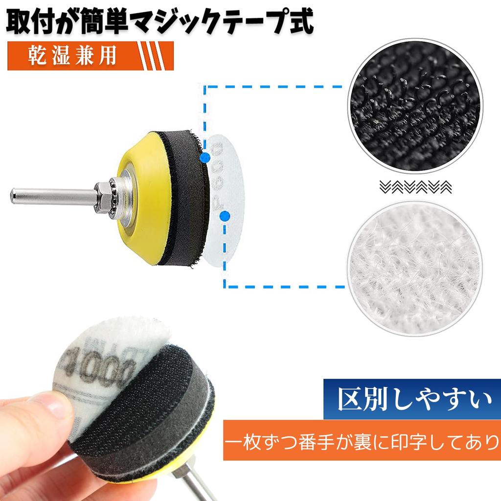 IROKCAKPT Waterproof 16 Round Velcro Sanding Ideal for Car Woodworking Metal and Mirror Finishes of Sandpaper, 75mm, 165-Piece Set, Varieties,