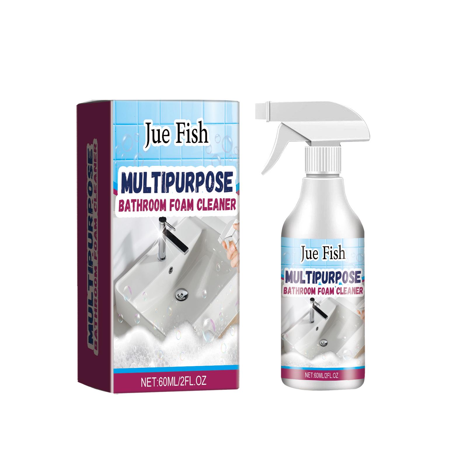 Jue Fish Bathroom Foam Cleaner: Cleans Glass Doors, Bathtubs, Stains, and Water Marks.