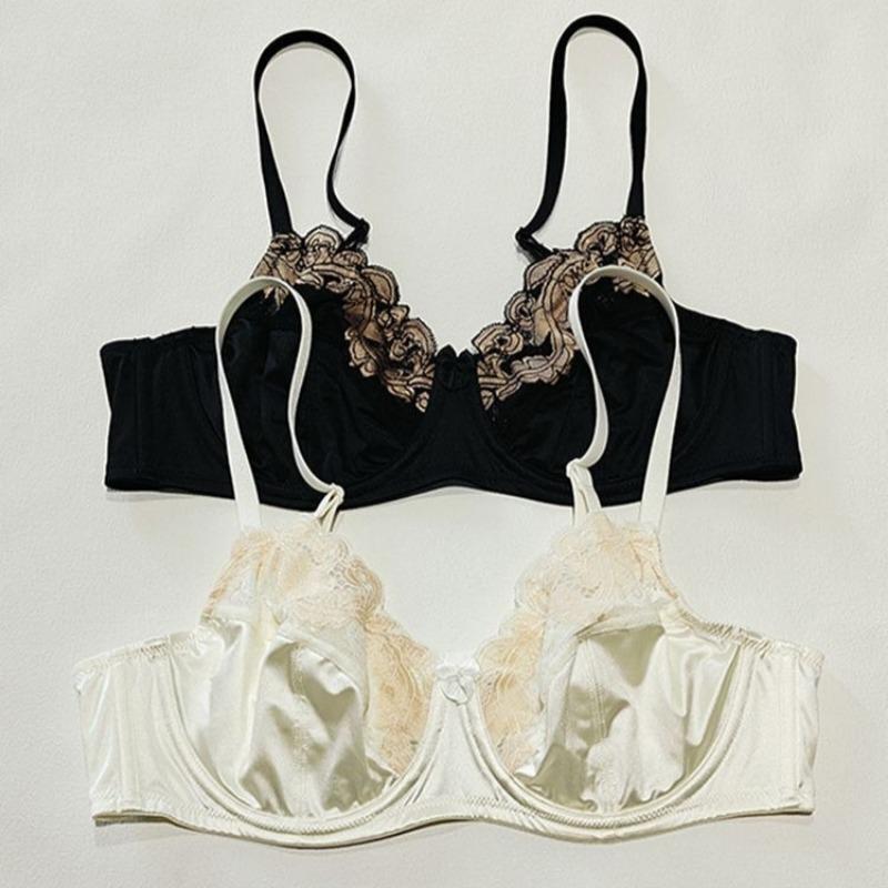 Ultra-dünner Cup Molliges Mädchen Spitzenkante Sexy Übergröße Unterwäsche Push-up Anti-Erschlaffungs-BH Seidiger Bequemer BH