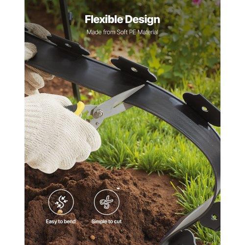 VEVOR Landscape Edging, 600 x 5 cm Plastic Garden Border Edging with 120 Spikes, No Dig, Flexible Lawn Edgings Roll