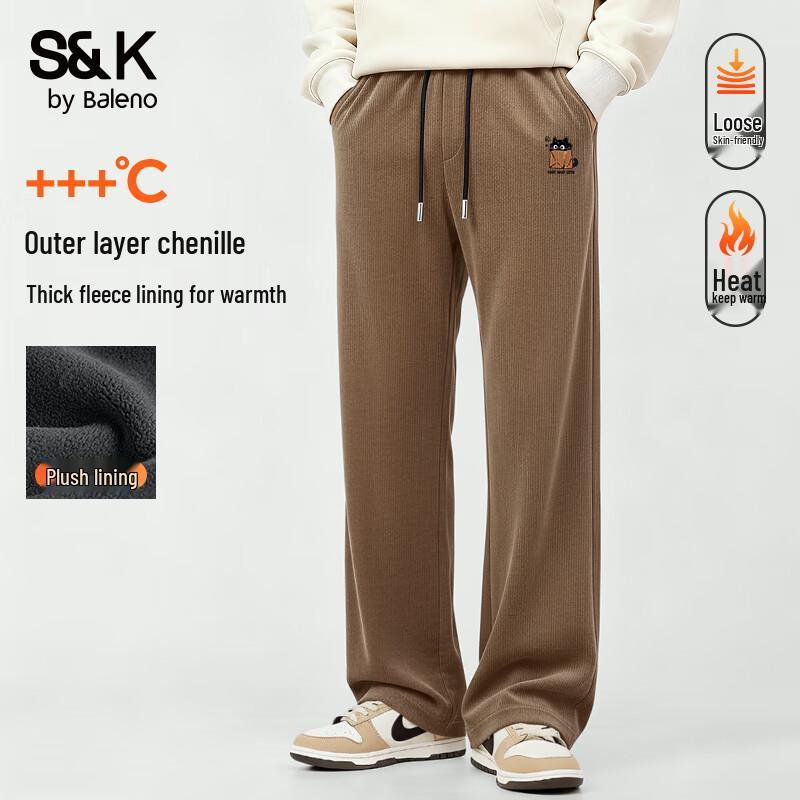 

Baleno S&K Men s Winter Fleece-Lined Textured Corduroy Jogger Pants XL