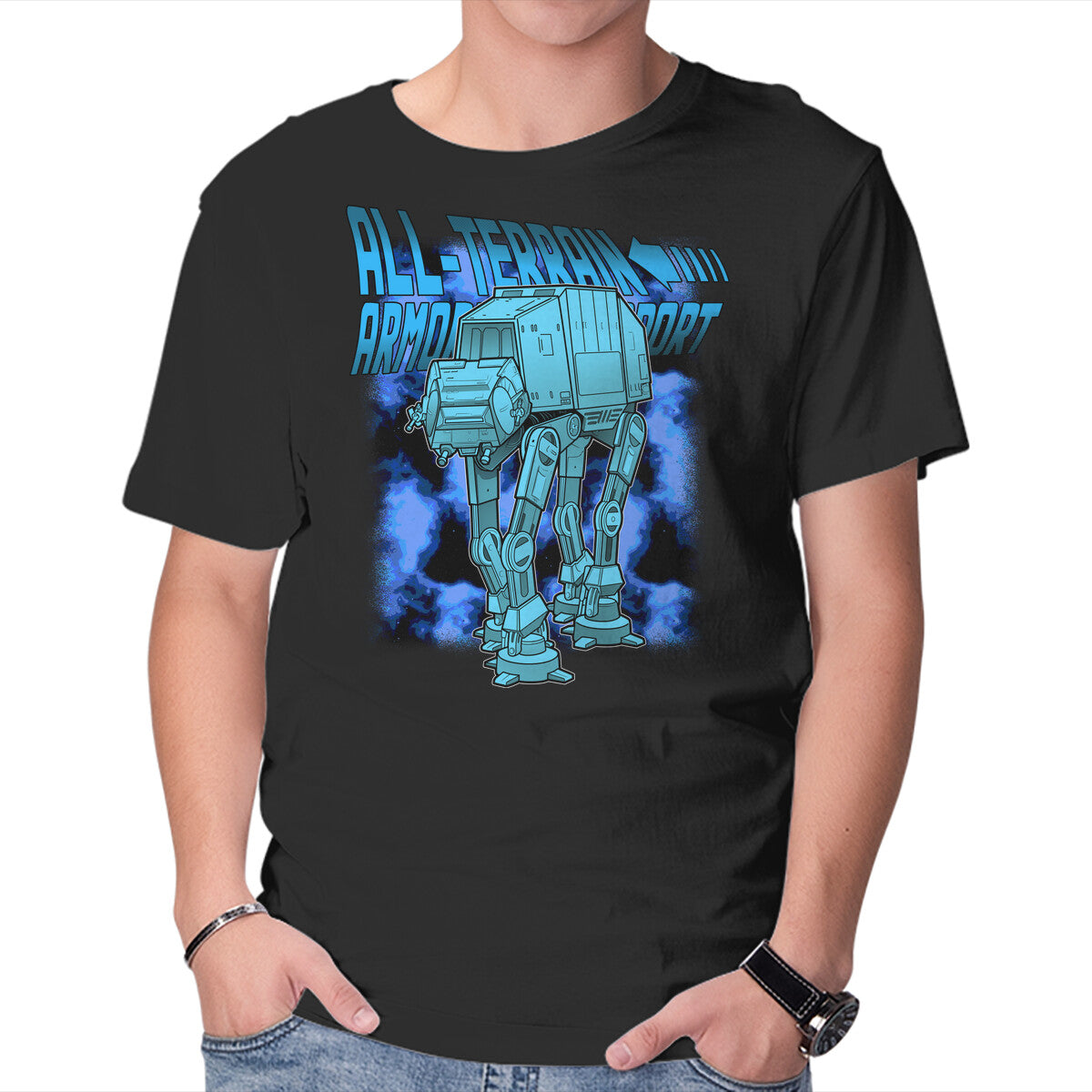 Unisex Crew Neck T-Shirt Mega Terrain Mecha Transport Graphic Short Sleeve Casual Tee S
