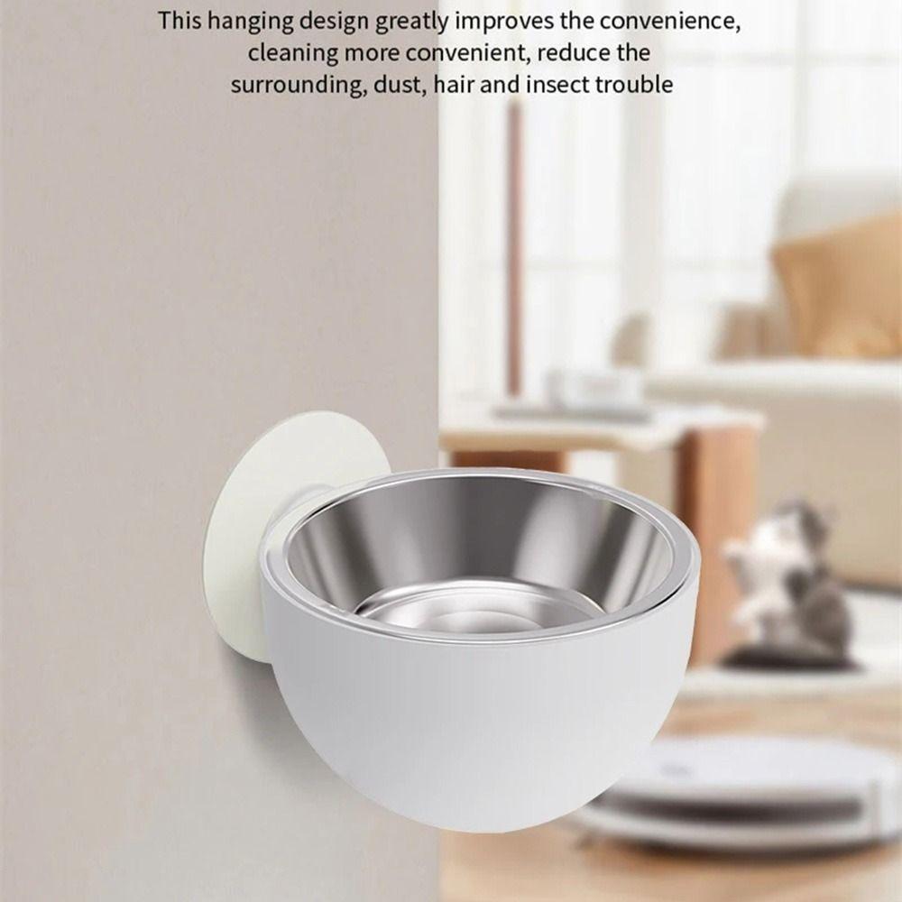 Stainless Steel Wall Mounted Dog Bowl Adjustable Height Pet Food Container  Cat