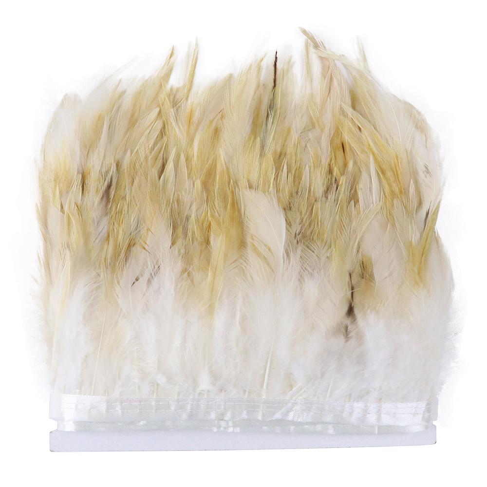 Feather1Meter Saddle Pheasant Feathers Fringe Trim for Crafts Dress Decoration Free Natural Rooster Feather Multicolor Chicken Plumes