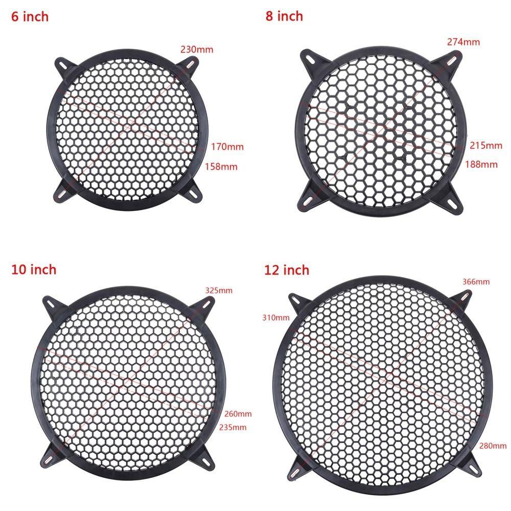 1Pcs New 4/6/8/10/12 inch Subwoofer Grill Plastic Replacement Mesh Net Round Speaker Grille Mesh Cover Car Audio Speaker Sub