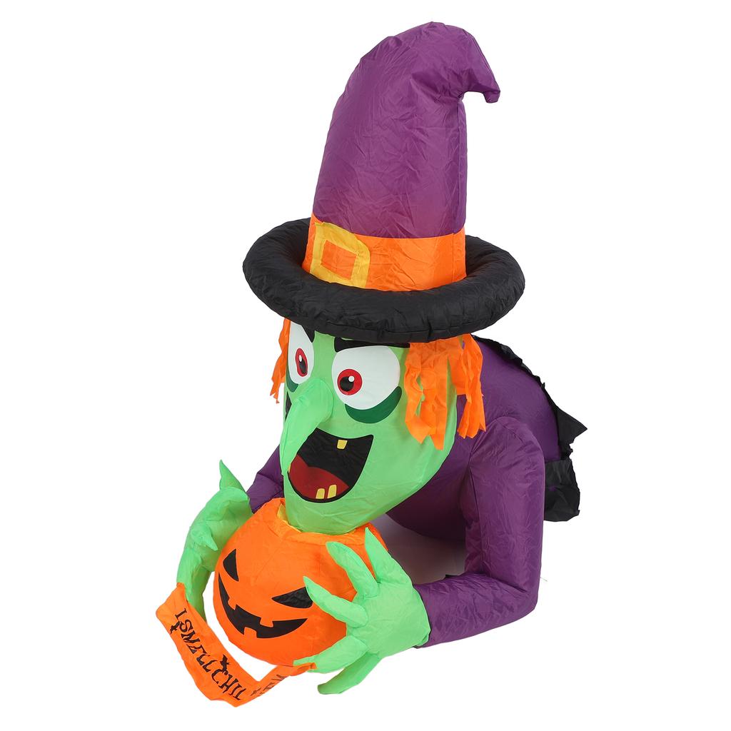 4.43ft Witch Broke Out From Window Inflatable Decoration Built In LED Light Outdoor Props Blow Up Sc