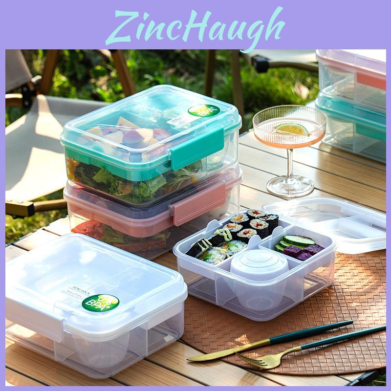 Portable Double Layer Bento Box With Dividers For Office Lunches And Picnics
