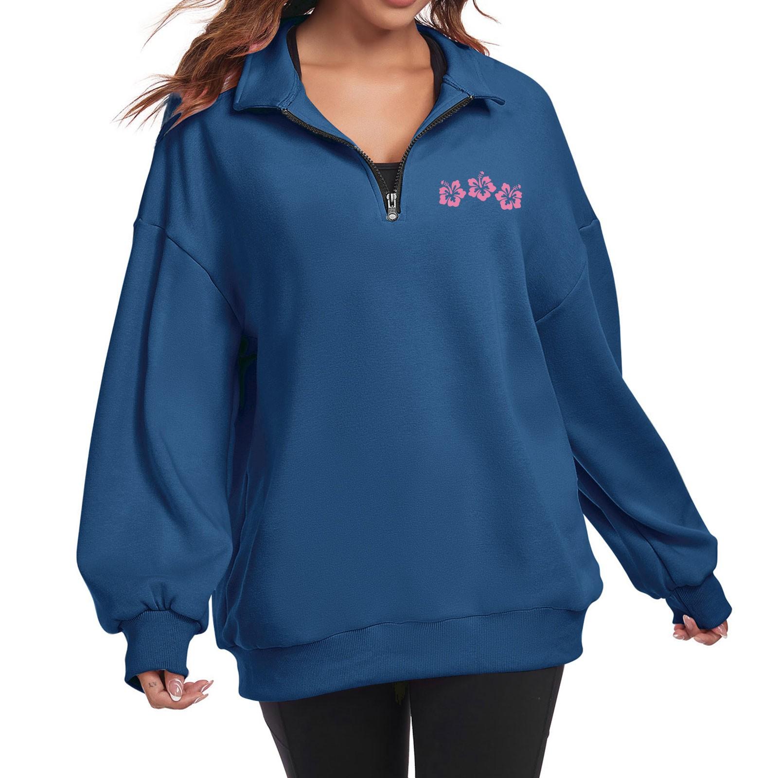 

Женская модная толстовка с длинным рукавом и цветочным принтом на молнии XXXL