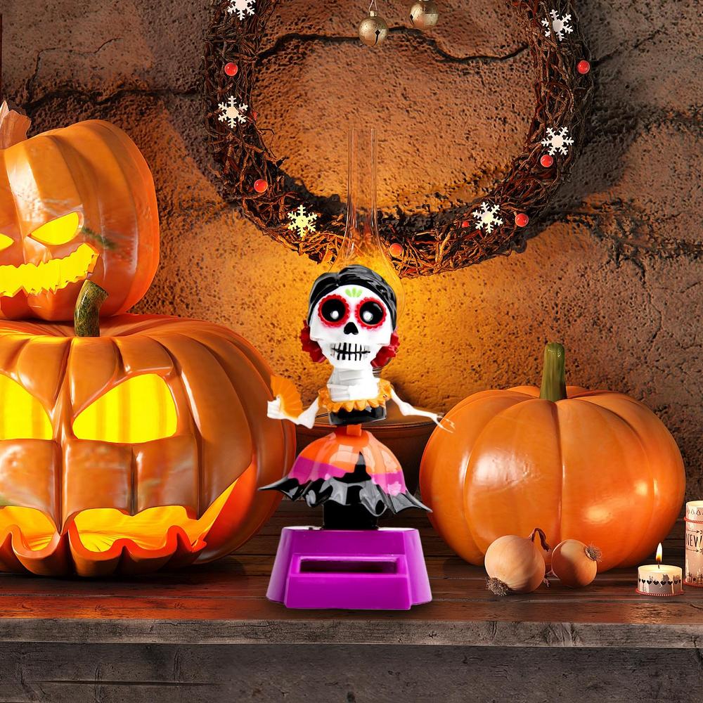 Bobble Head Skull Bobbing Heads Dashboard Skull Crafts Auto Dash Skeleton Doll Exquisite Desktop Fun Figurines For Friends