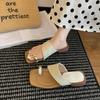 Summer new French niche going out sandals high value toe cool 2025 vacation retro woven slippers women