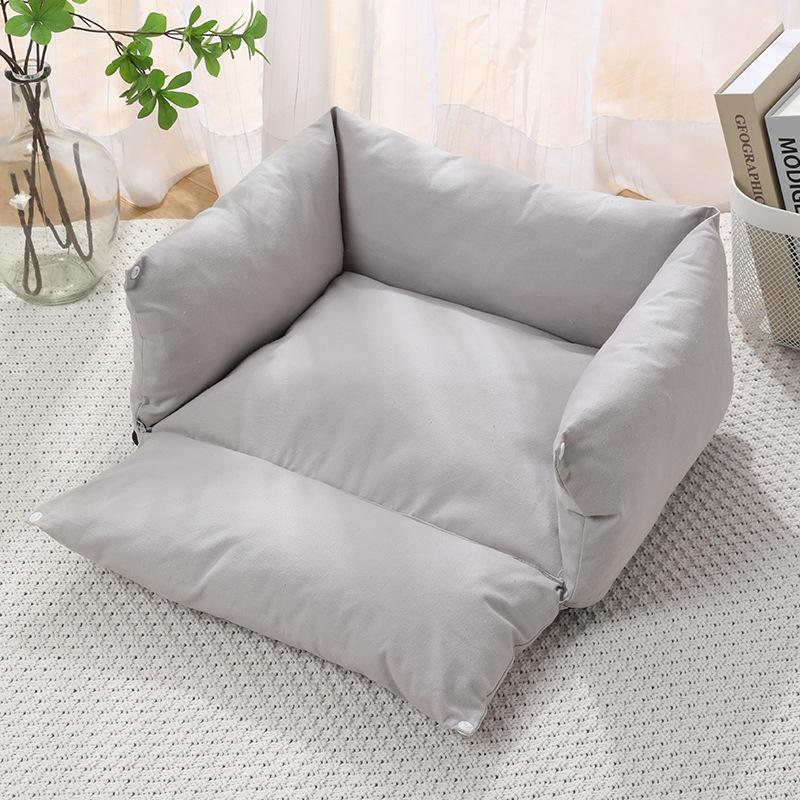 

Korean Cute Pet Sofa Bed: Thick Pure Cotton Canvas, Removable & Washable, Dual-Use for Small Dogs & Cats S, for cats under 10 lbs and dogs under 8 lbs