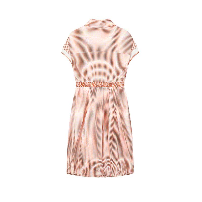 FILA SS24 Emerald Series Fashion Casual Comfortable Knitted Short Sleeve Dress Women dresses Orange F11W424315FOR