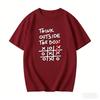 THINK OUTSIDE THE BOX Retro Funny English Printed Tshirt Unisex Loose Niche Symbol Pure Cotton Y2K Harajuku Tee