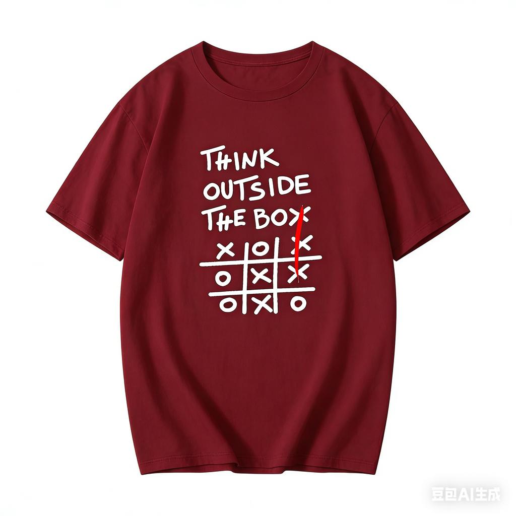THINK OUTSIDE THE BOX Retro Funny English Printed Tshirt Unisex Loose Niche Symbol Pure Cotton Y2K Harajuku Tee