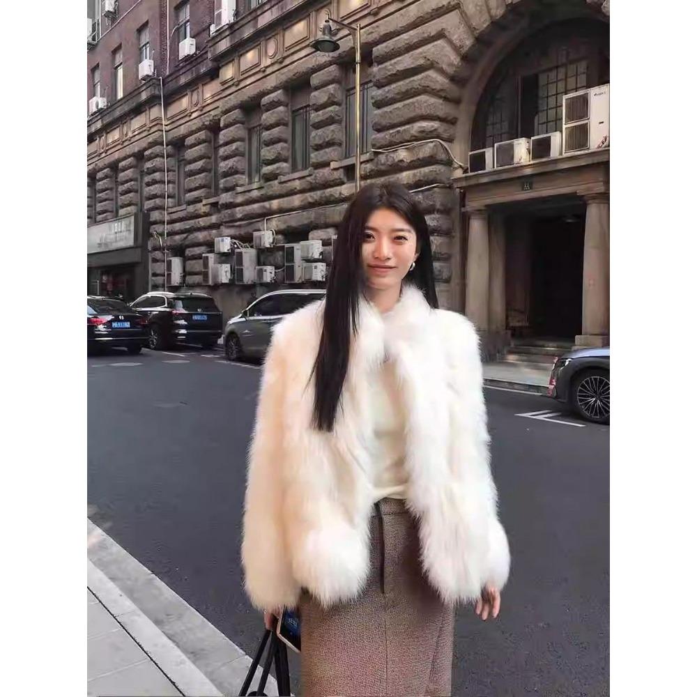 New Fox Fur Stand Collar Fur Coat Fashionable Warm and Good-looking Women's Winter Coat