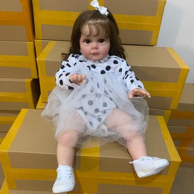 60 CM 3D Paint Skin with Vein Soft Silicone Lovely Reborn Baby Doll Toy for Girl Princess Toddler Bebe Artist Collection