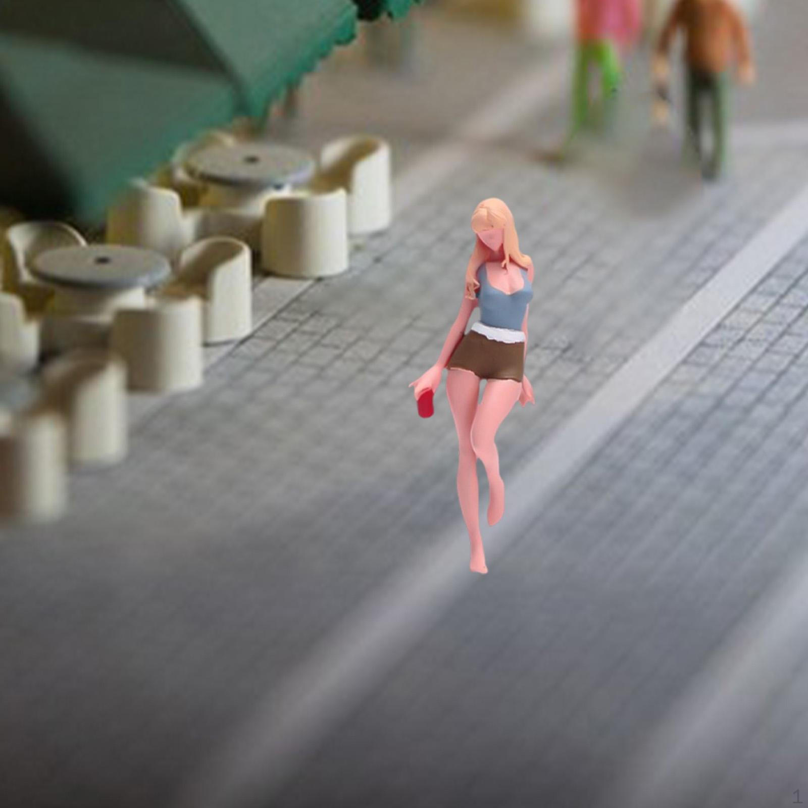

1/64 Scale Tank Top Girl Model Resin Stimulated Collectible Dioramas Mini Figure Female