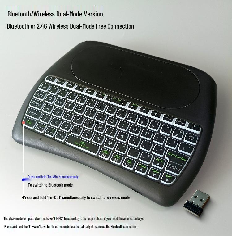 Mini Dual-Mode 2.4G Bluetooth Wireless Keyboard & Mouse for Laptop, Projector, Set-top Box