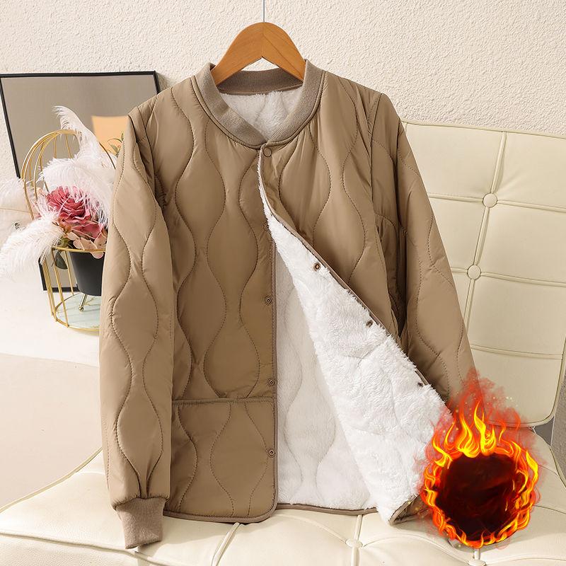 Women's Winter Fitted Liner Down Jacket Velvet-Lined, Warm and Compact