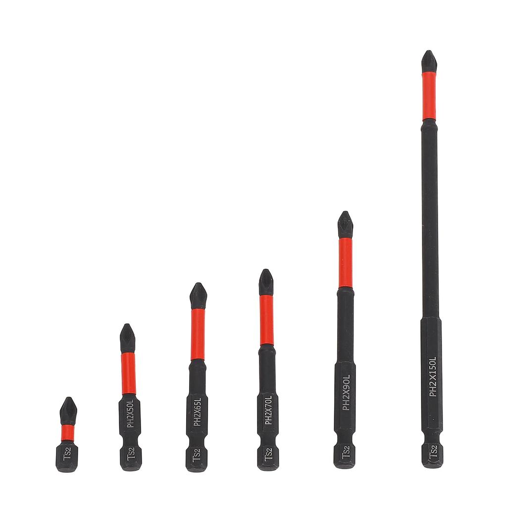 6 Pcs PH Screwdriver Bit Set Strong Magnetic Non Slip Anti Impact 14 Inch Hex Shank Screwdriver