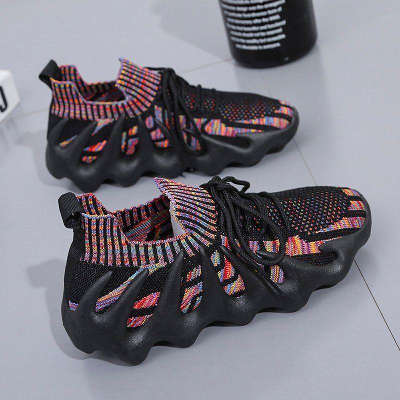 2025 Women's Shoes Fly-woven Breathable Casual Shoes Socks Shoes Octopus Mesh Dad Shoes Running Shoes Breathable and Comfortable