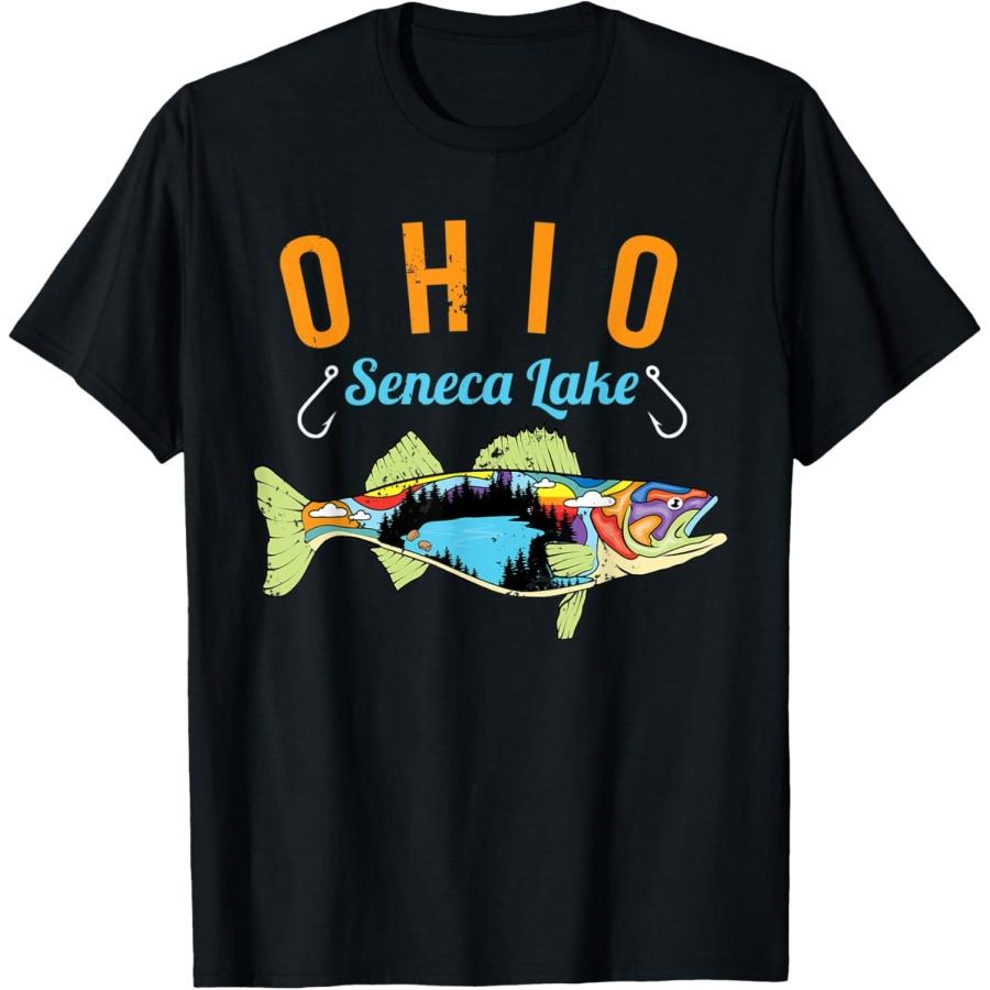 

Seneca Lake Ohio Walleye Fishing Walleye Fish Fisherman T-Shirt XXXXXL чорний