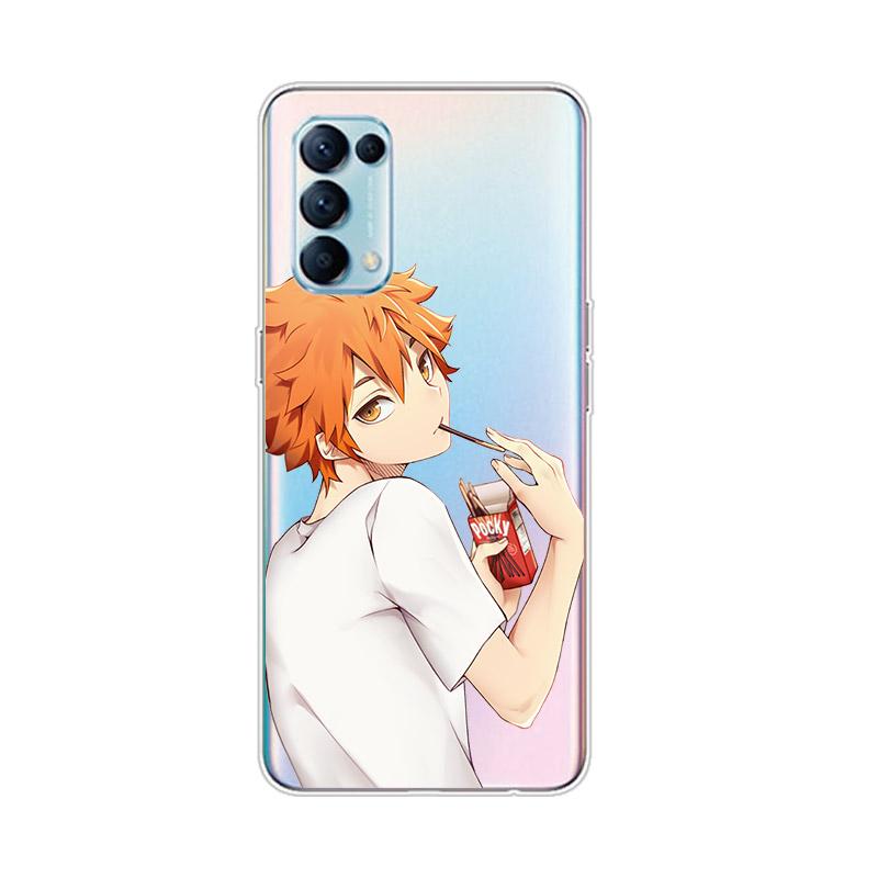 Haikyuu Hinata Attacks Anime For OPPO Reno7 SE 6 5 Z F 4G 5G Find X2 X3 Neo Lite Pro Plus Transparent Soft Phone Case Coque