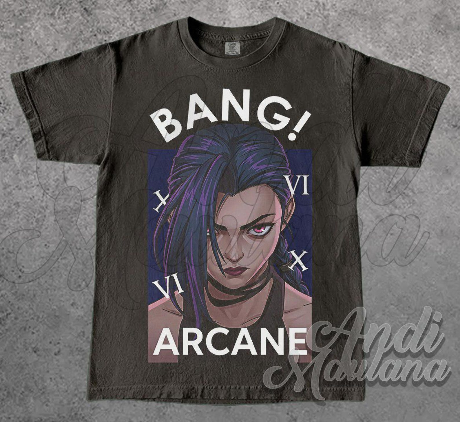 Arcane Jinx League of Legends T-Shirt | Stylized character portrait TNGN 2XL