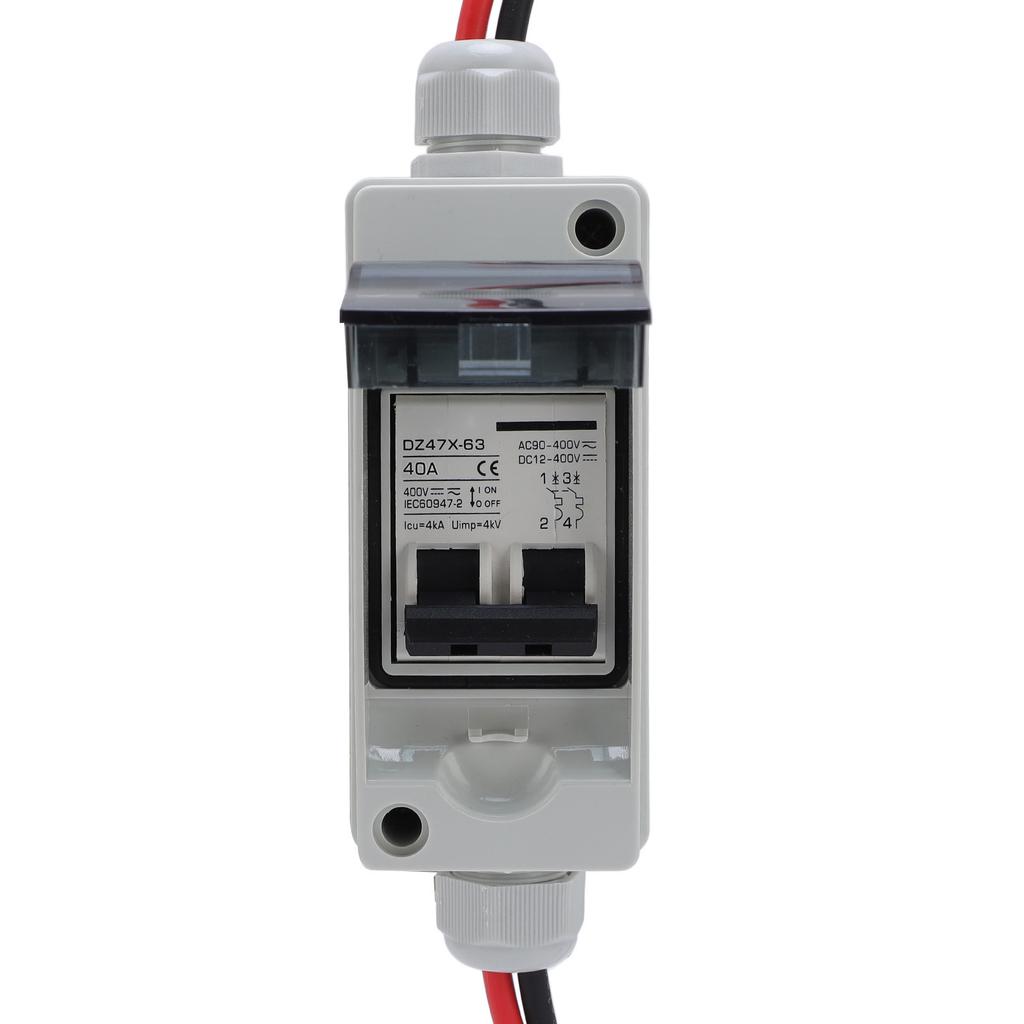 40A Solar Panel Disconnect Switch IP65 Water Proof 2P Circuit Breaker Box for PV Grid Connected Off