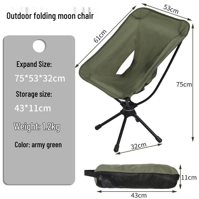 360° Rotating Moon Chair - Aluminum Folding Outdoor/Camping/Beach Chair (Portable)