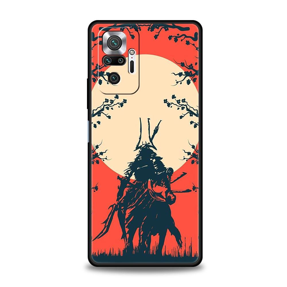 Japan Redsun Samurai Bushido For Xiaomi Redmi Note 12 Phone Case 10C 10 11 9 8 Pro Plus 9S 7 8T 9T 9A 8A 9C K50 K40 Gaming Cover