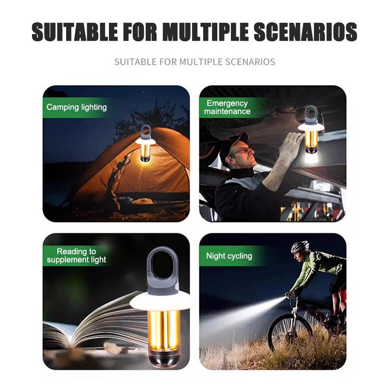 Mini Portable Camping Lights Rechargeable Led Flashlight Dual-Light Warm White Multifunctional Outdoor Lamp Garden Atmosphere