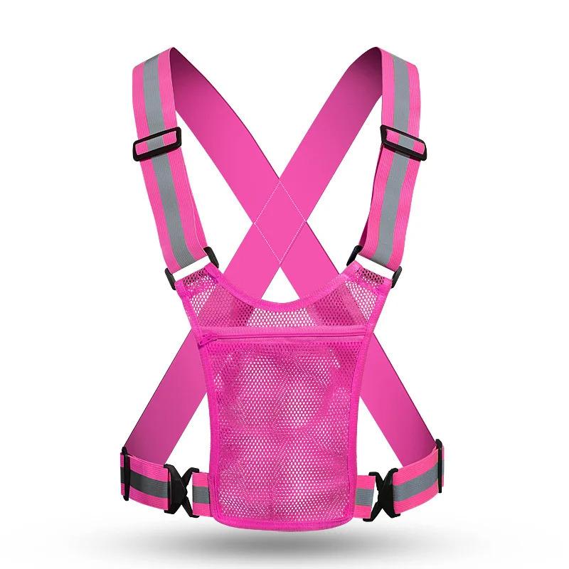 Reflective Safety Vests Lightweight Adjustable Elastic Vest Jacket Hi Vis Reflective Strips for Traffic Control Running Cycling