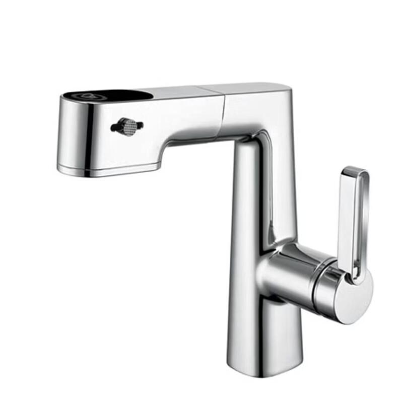 Qidanna Electroplated Pull-Out Bathroom Faucet