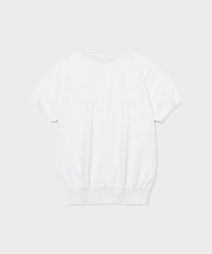Geulleondeun Cool Cotton Knit Top (White)
