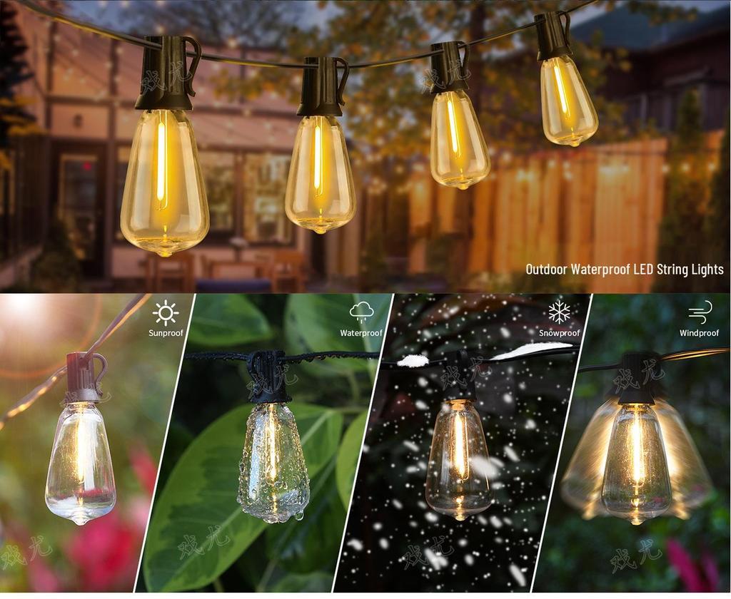 Cross-Border ST38 String Lights: Outdoor Waterproof LED for Camping, Tent, Courtyard, and Festival Decor