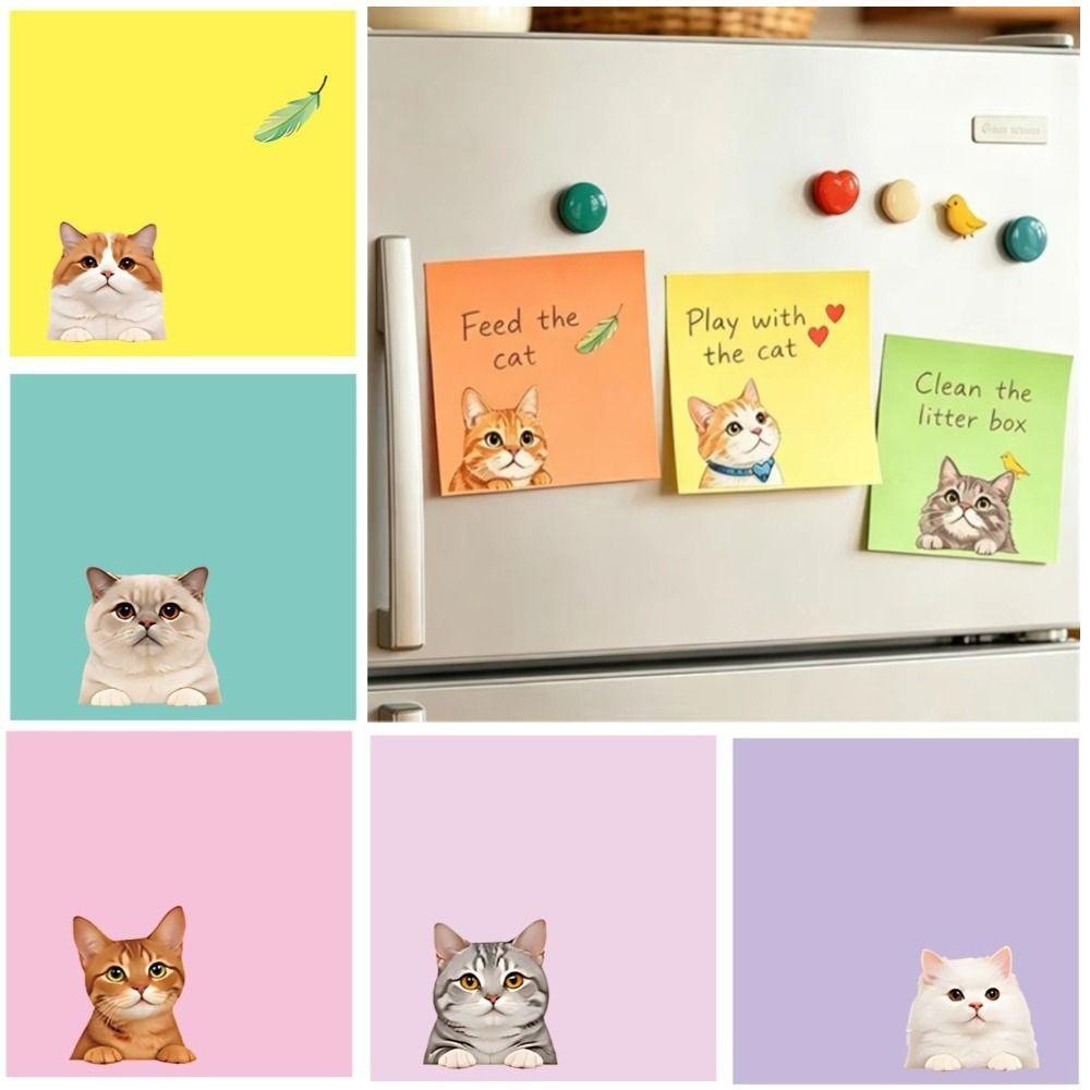9pcs Set Macaron Style Animal Memo Pads Sticky Backing Small Notepads Office Use
