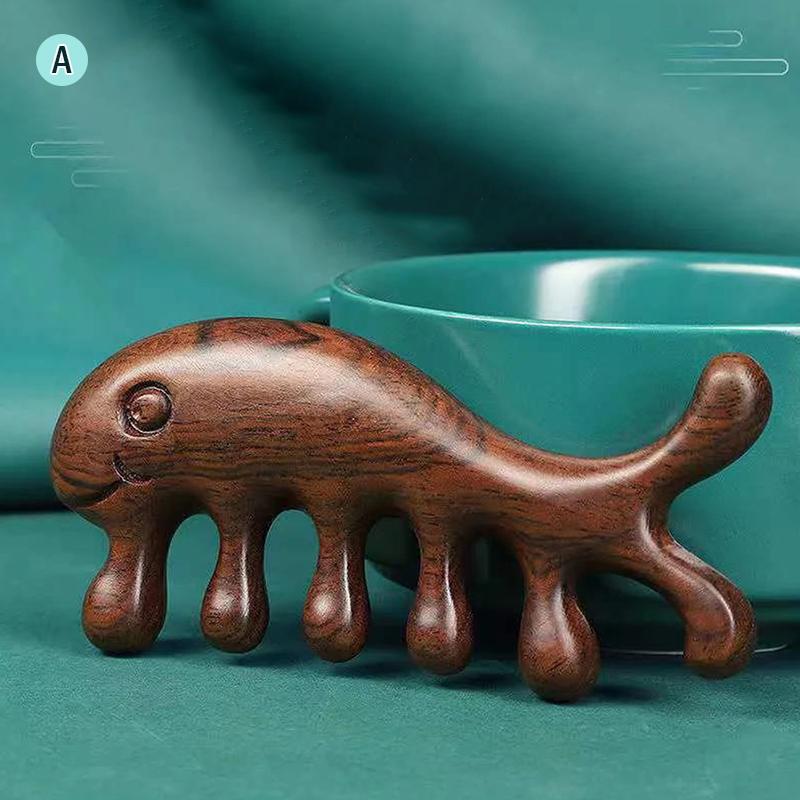 1Pc Sandalwood Eye Nose Meridian Massager Body Facial Massage Comb Wooden Handle Sandalwood Acupuncture Point Massager