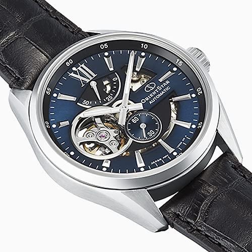[ORIENT STAR] Men's Automatic Watch Modern Skeleton Open Heart Mechanical Blue, Japanese-Made, 2-Year Warranty