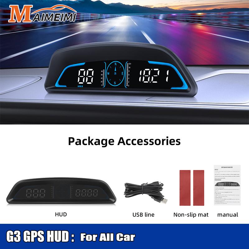 B3 OBD G3 GPS HUD Display Car Speedometer Head Up Display Car Smart Digital Speed RPM Water Temp Overspeed Alarm Reminder Meter
