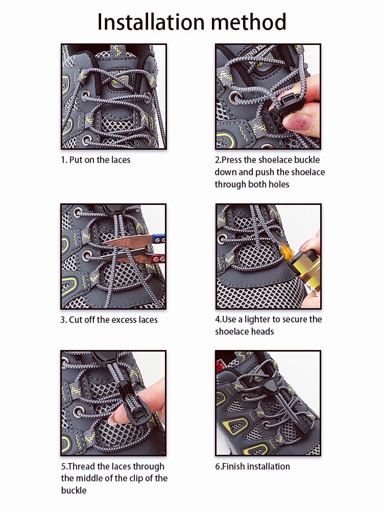 Elastische No-Tie Schnellverschluss-Schnürsenkel Automatisch für Wandern Laufen Sneaker - Ersatzzubehör für Outdoor-Schuhe