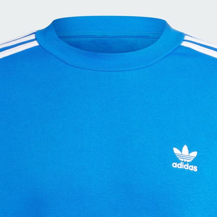 Adidas Originals Adicolor Brand Logo Embroidered Color Block Striped Comfortable Simple American Sweatshirt Men sweatshirt Blue IZ2479