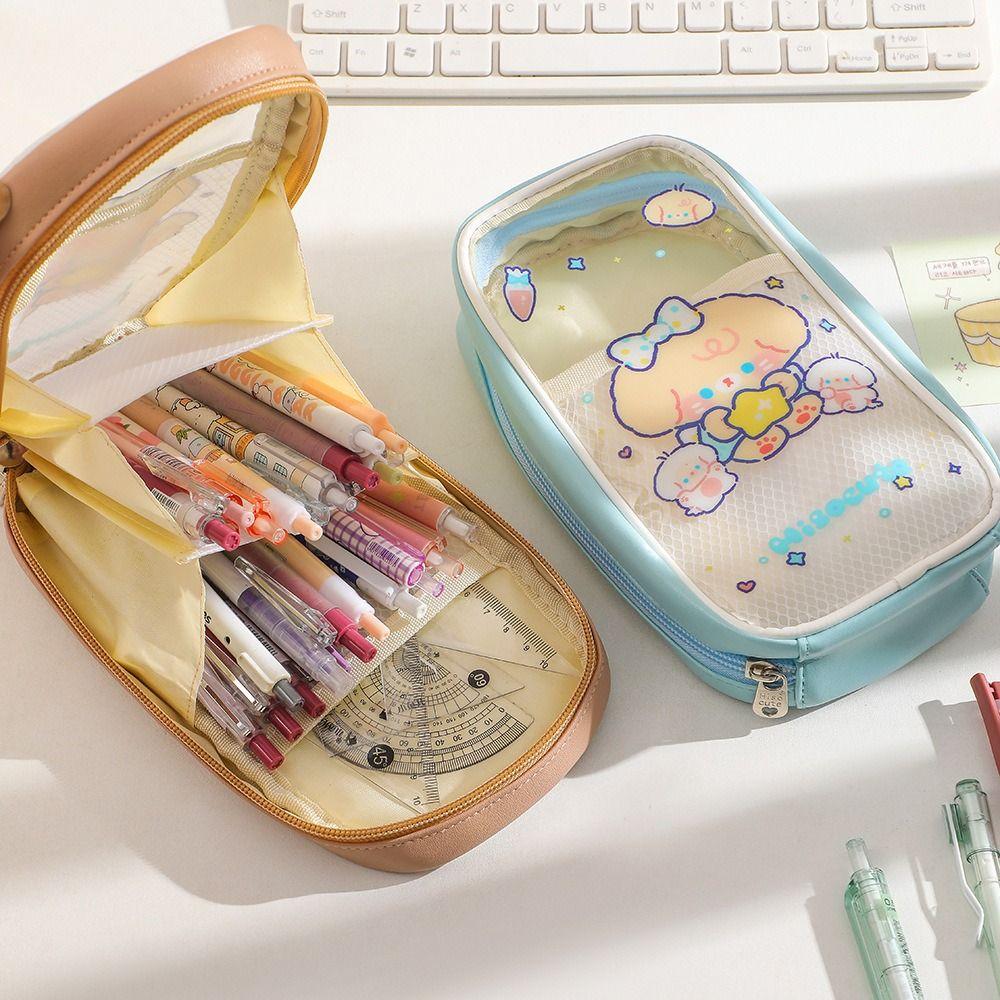 PVC Pen Bag Five Layer Pencil Case High Quality Stationery Bag  School Office