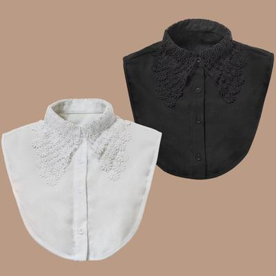 Kadın Moda İşlemeli Yaka, Çok Yönlü Dekorasyon, Çıkarılabilir Şifon Sahte Yaka