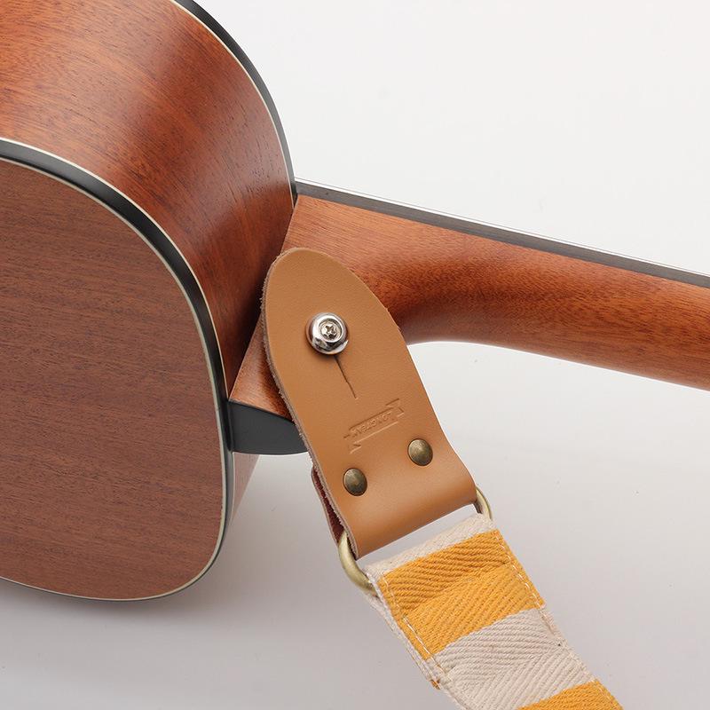 Langting Plaid Wooden Guitar Strap for Acoustic, Electric, and Bass Guitars