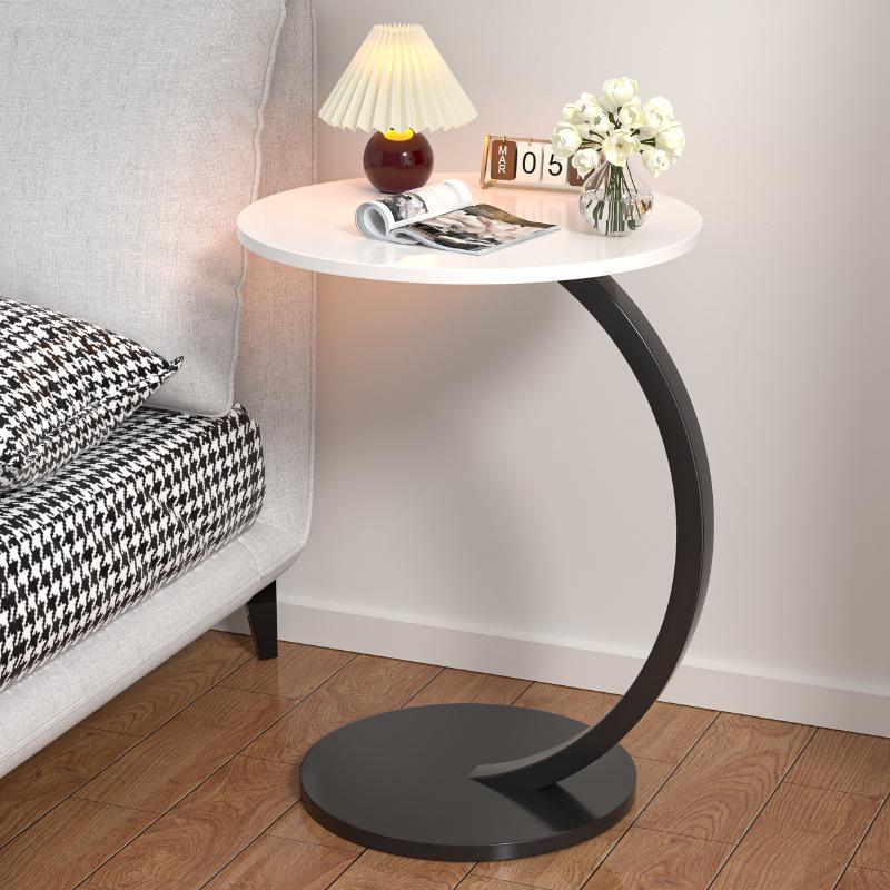 Modern Minimalist Bedside/Side Table: Round Design for Bedroom or Living Room